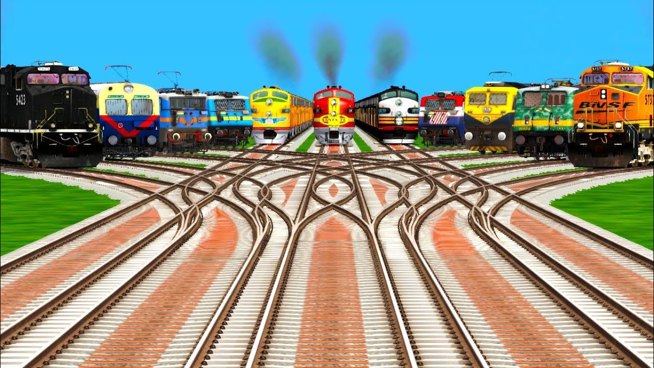 11* Bhartiy Trains Crossing at Indian grandient Railroad 💱Cross tracks ll train Simulator Classic 