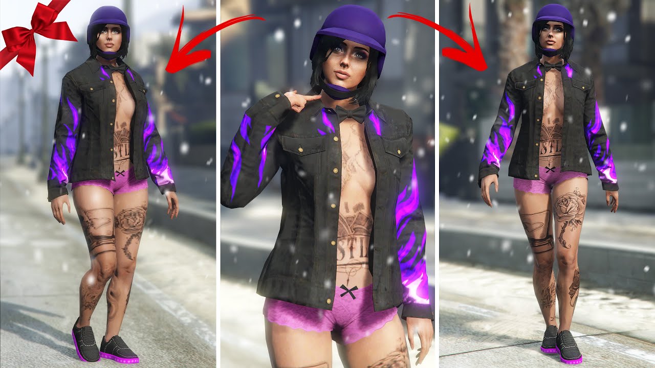 Женские костюмы из GTA 5 с цветными шлемами и галстуком-бабочкой! 💜