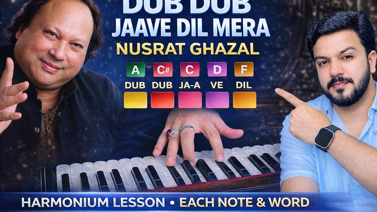 DUB DUB JAAVE DIL MERA – HARMONIUM LESSON | EACH NOTE WITH EACH 