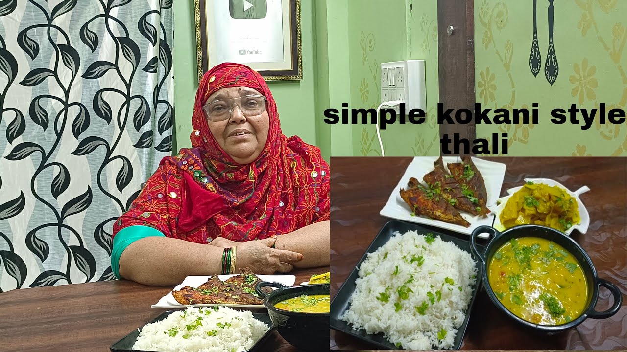 kokani simple thali daal chawal batate ki fry Bhangra fish fry|recipe in Hindi/urdu by mahek kitchen