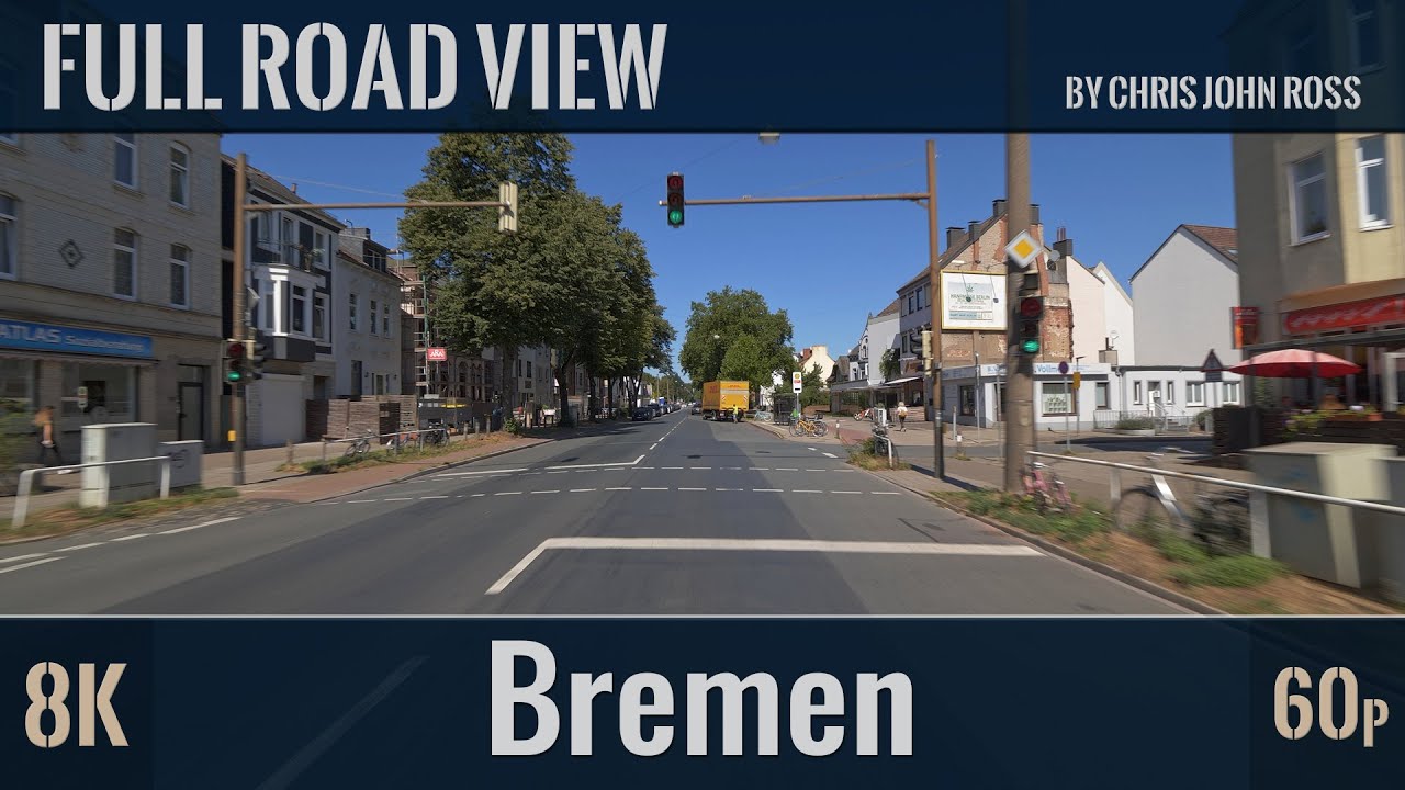 Bremen, Germany: Gröpelingen, Burglesum - Gröpelinger Heerstraße, Rotdornallee - 8K (4320p/60p) UHD