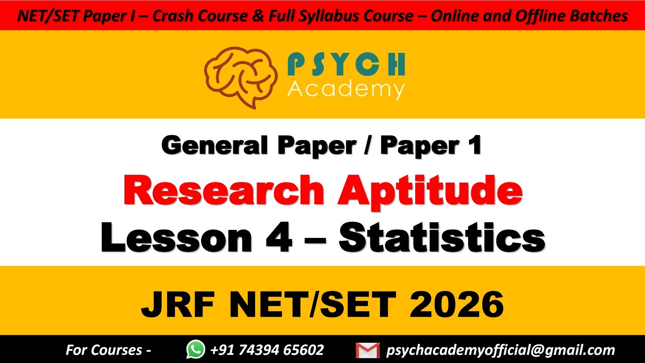 Full Class on Research Aptitude 4 | Research Design + Statistics | UGC NET Paper I / General Paper |