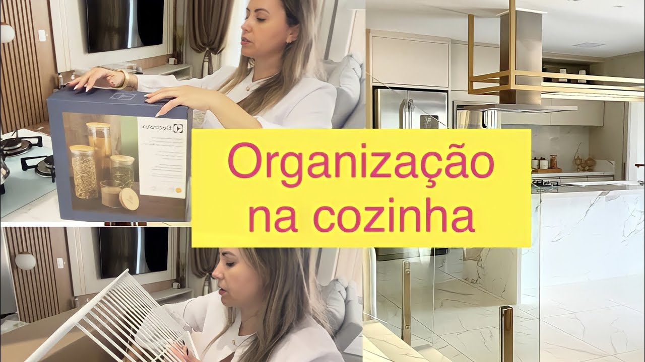 Organização dos armários da cozinha e comprinhas de potes hermético e organizadores.