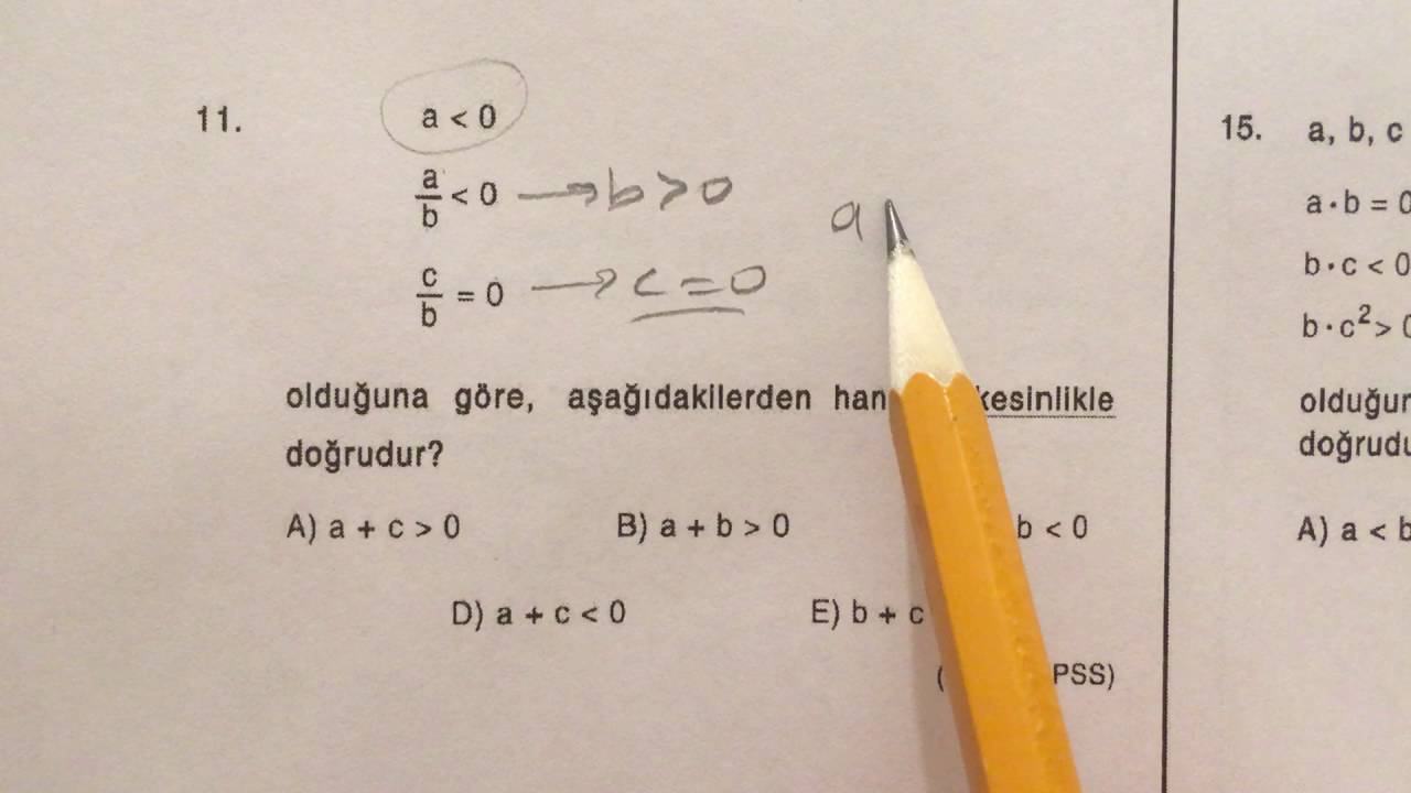 ösym sınavlarında çıkmış matematik soru çözümleri - basit eşitsizlikler test 1/3