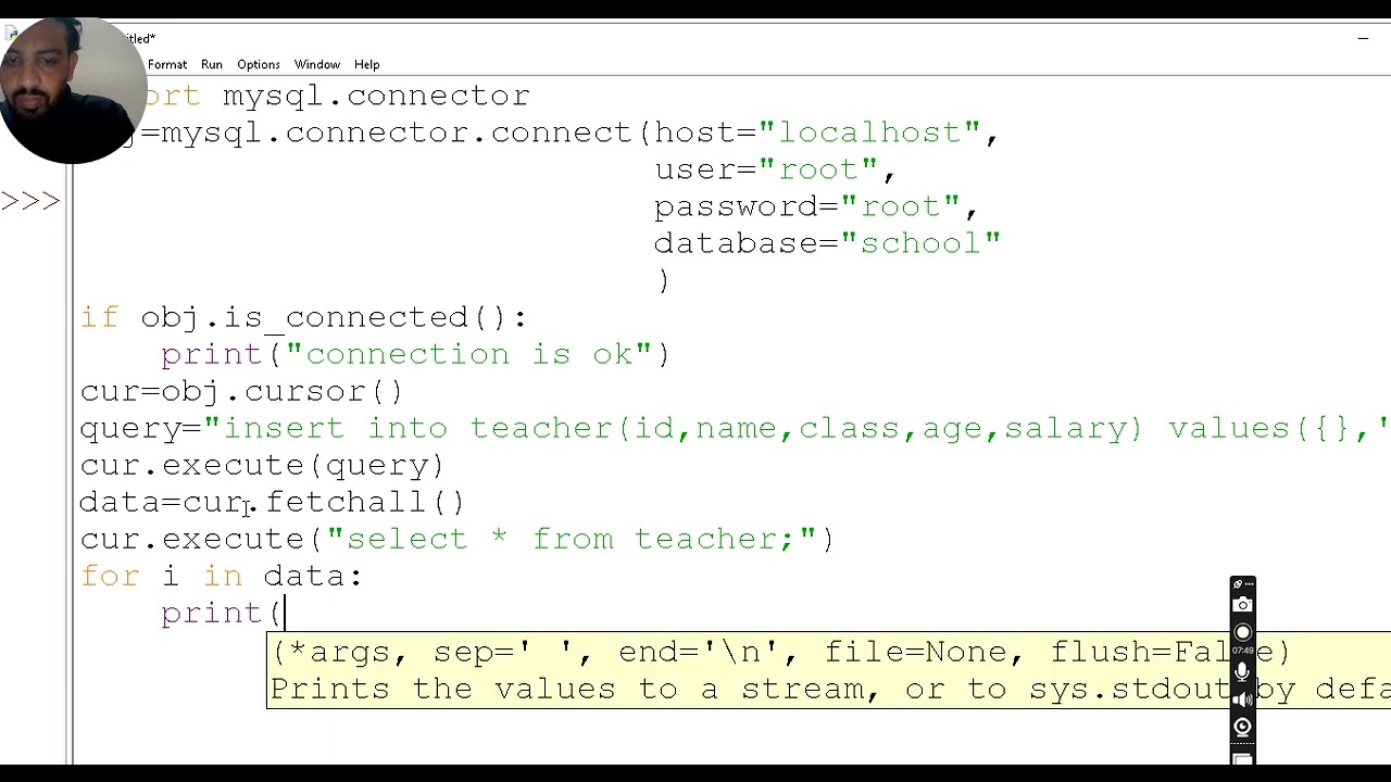 insert data in mysql using python