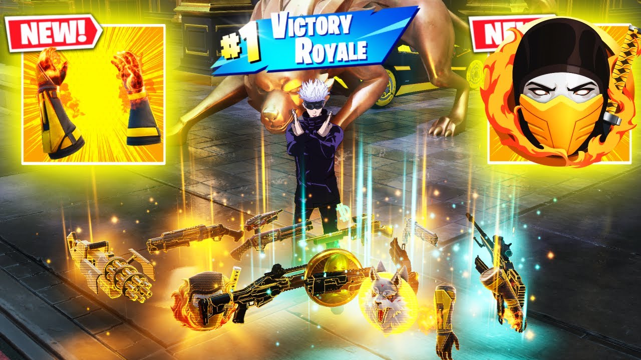 SATORU GOJO vs SCORPIONS KOMBAT KIT MYTHIC NEW 3 MEDALLIONS & MYTHIC’S CHALLENGE (FORTNITEChapter6)