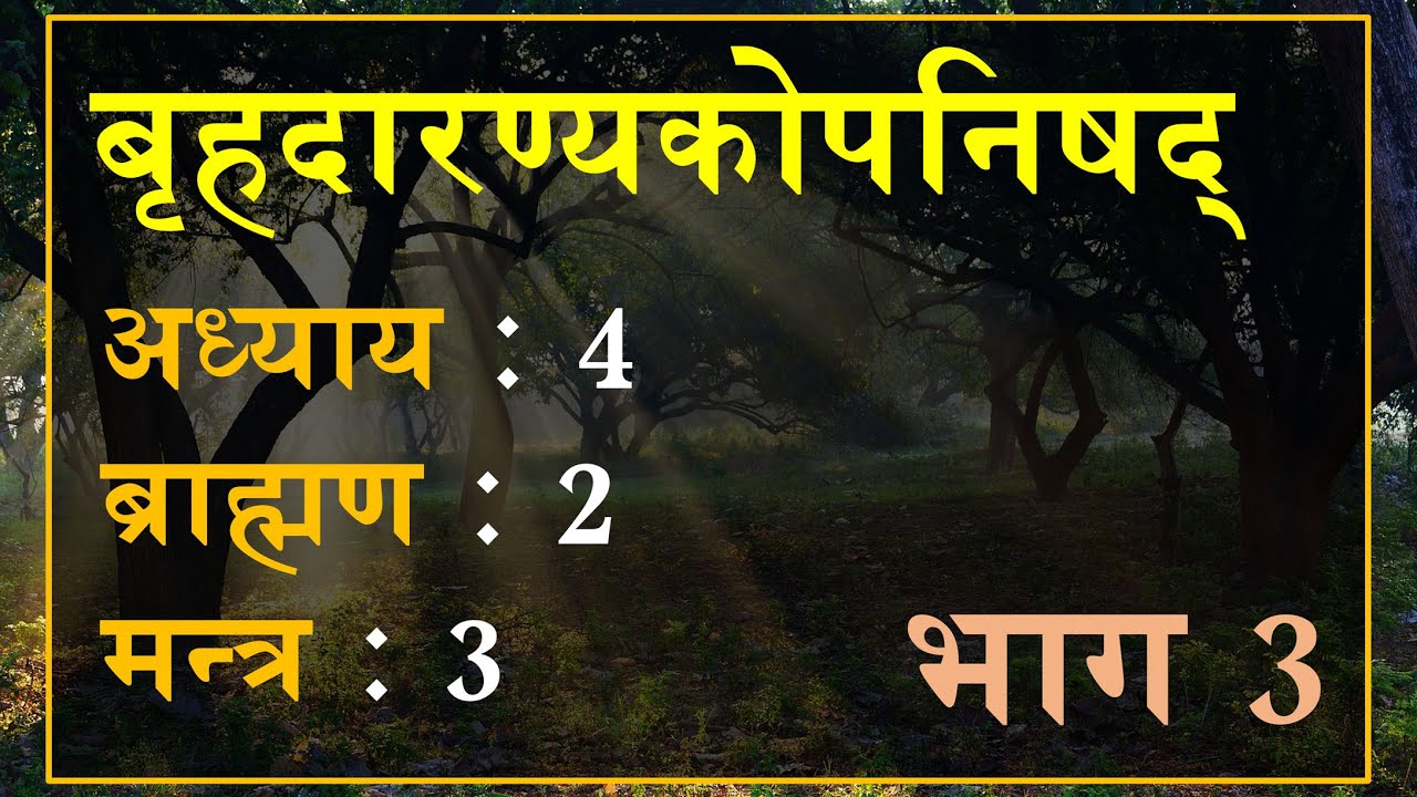 बृहदारण्यकोपनिषद् 4.2.3. भाग 3: मन्त्र अनुवाद एवं व्याख्या | Brihadaranyaka Upanishad 4.2.3 Part 3