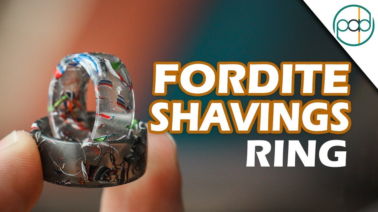 Resin Casting a Ring with Fordite Shavings