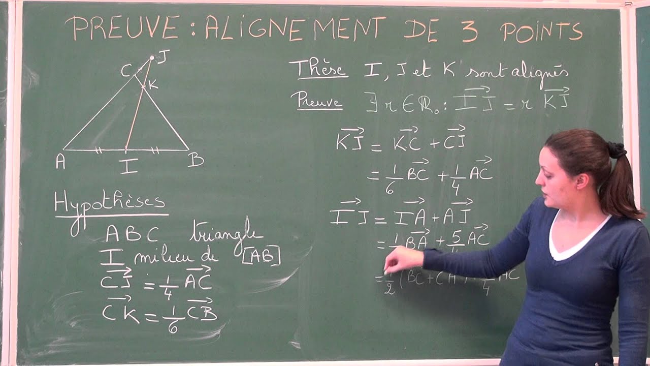 Démonstration vectorielle: Alignement de trois points