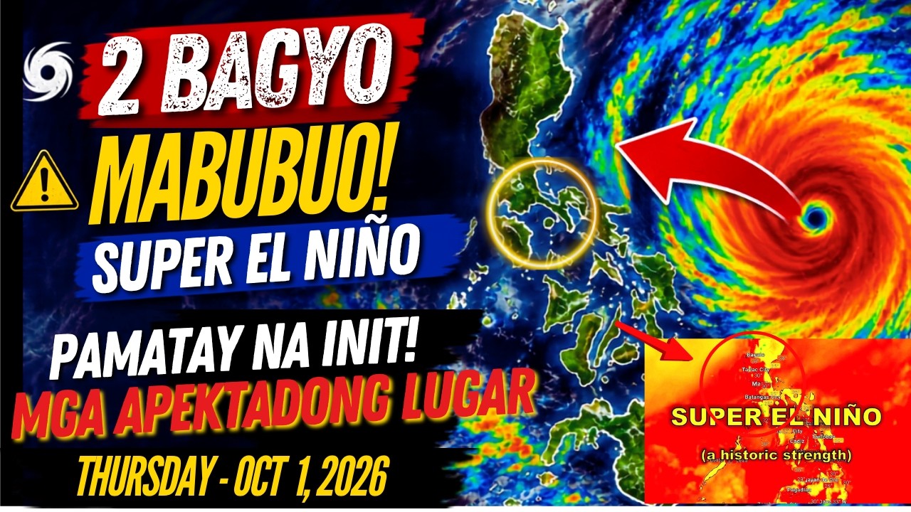 OCT 1 ,2026 PAG-ASA UPDATE| BAGYO LUMAKAS NASA TYPHOON| APEKTADONG LUGAR NG SUPER El Ni&ntilde;o SIMULA NA!