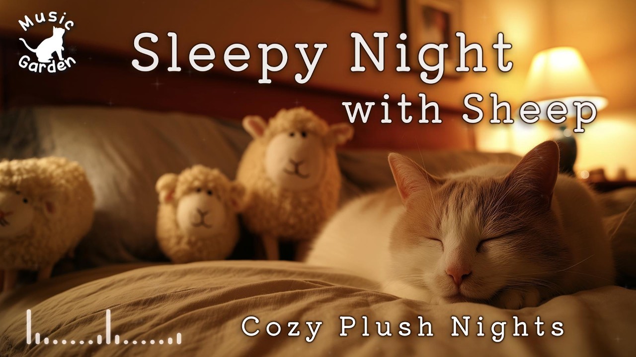 Relaxing Piano BGM 🎹 Sleepy Night with a Cat and Sheep Plush | Cozy Plush Nights (3h)