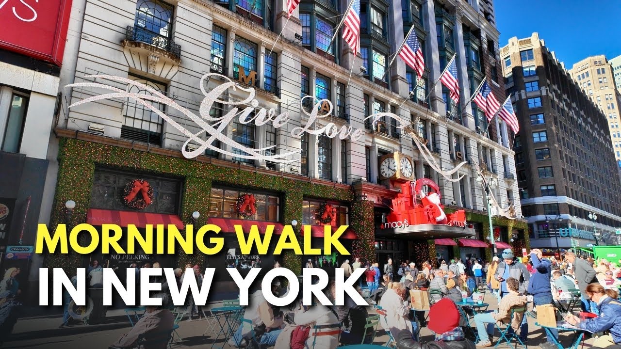 Holiday Walk Through Times Square 🎄 Relaxing 4K NYC