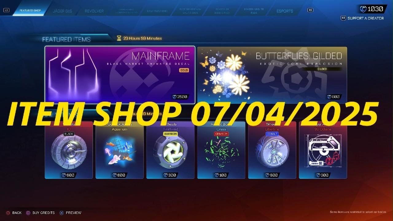 Rocket League item shop today - ITEM SHOP 07/04/2025