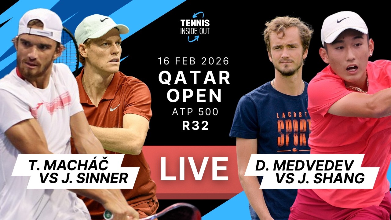 Macháč vs Sinner followed by, Medvedev vs Shang - Qatar ExxonMobil Open 2026