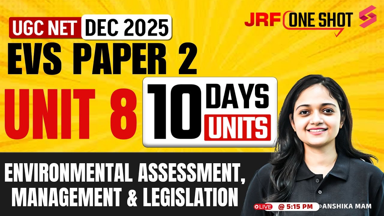 UGC NET EVS Unit 8 | Environmental Assessment, Management & Legislation UGC NET | By Anshika Mam