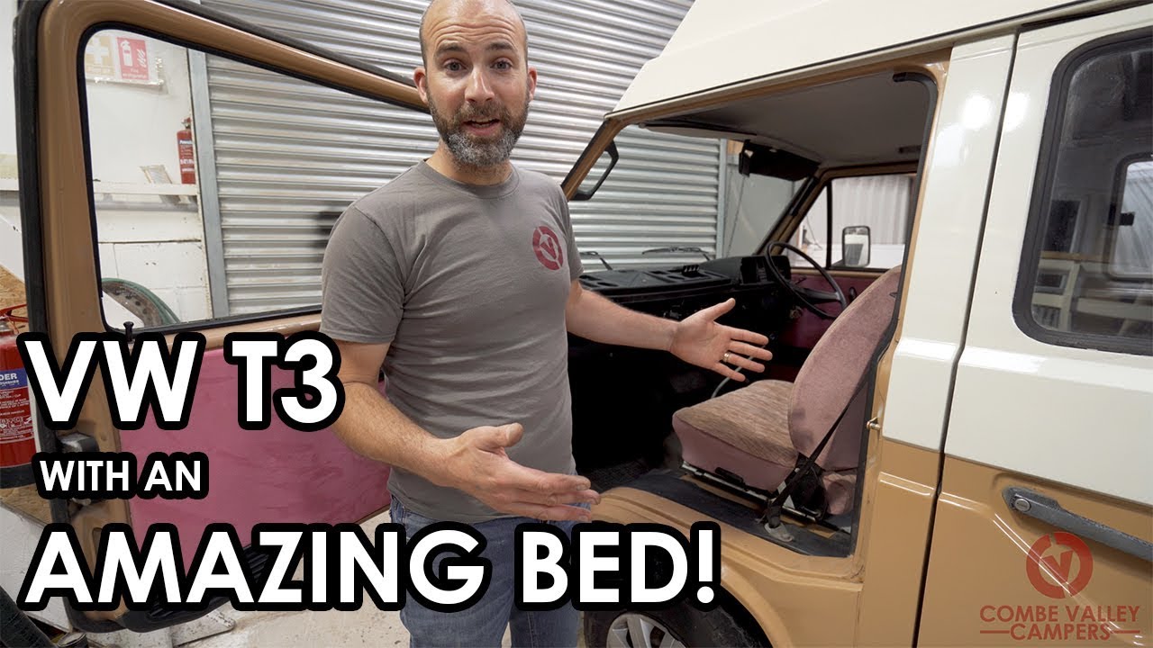 VW T3/Vanagon custom Camper with an electrically operated bed!