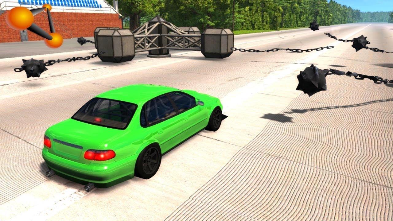 BeamNG.drive - Gear Style With Giant Mace Against Cars