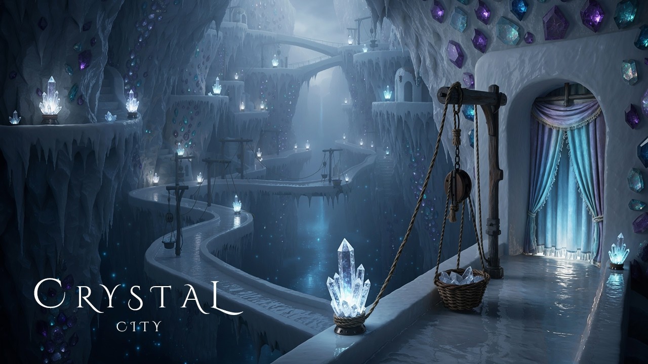 CRYSTAL CITY | Relaxing Fantasy Ambient Music - Calming Ethereal Soundscape for Sleep & Relaxation