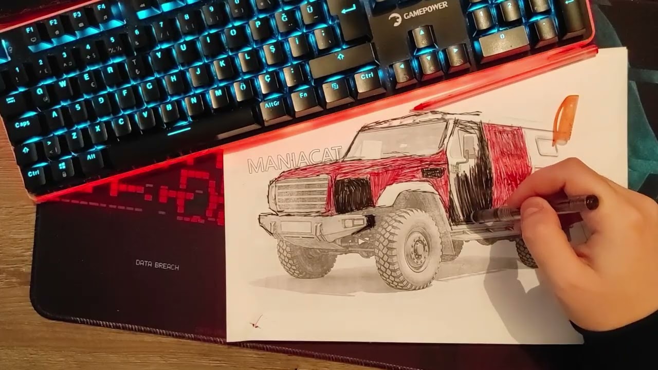 Destroying Armored Vehicle Drawing
