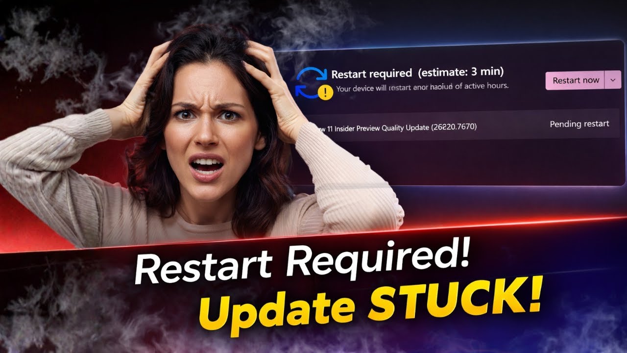 Windows 11 Update Stuck on &ldquo;Restart Required&rdquo;? Fix Insider Preview Update 26220.7670