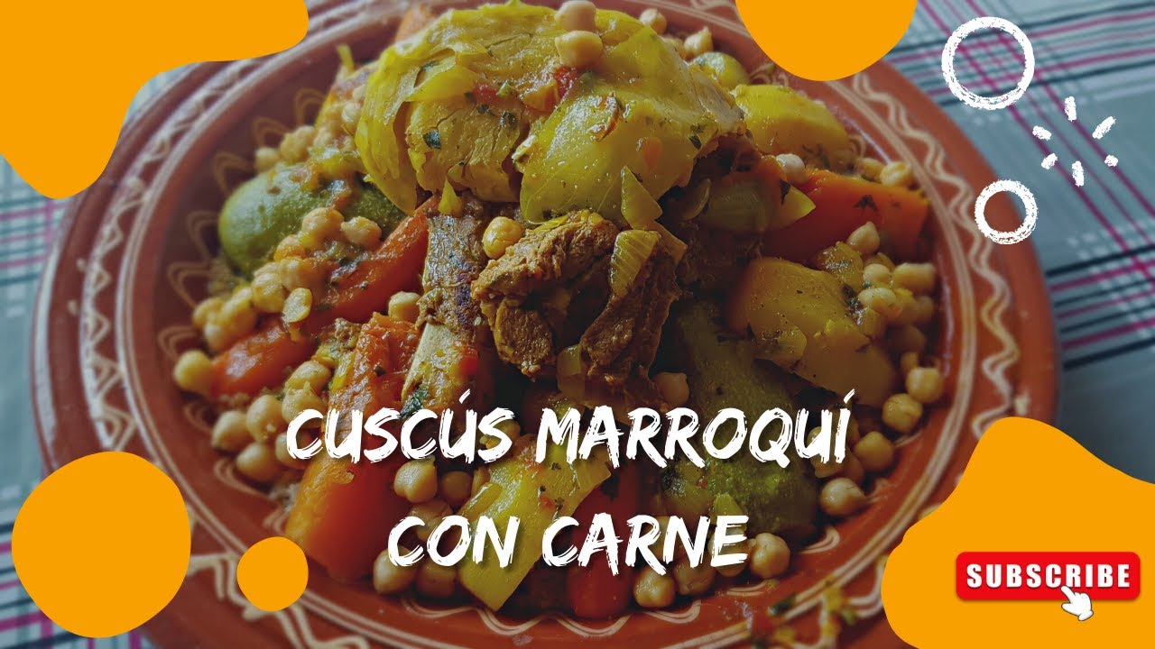 Cómo hacer Cuscús Marroquí con carne de ternera y verduras / Auténtico cuscús marroquí paso a paso