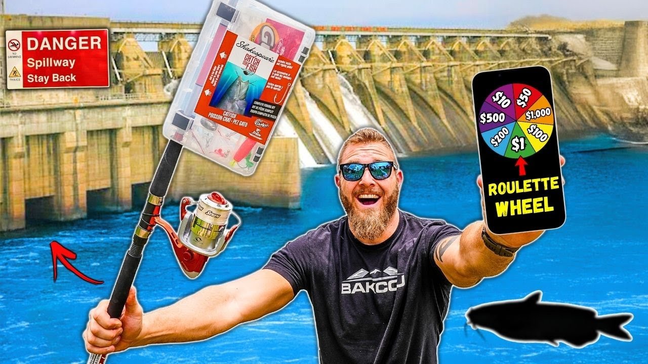 Walmart BUDGET ROULETTE Fishing Challenge for GIANT Fish!! (Spillway vs Pond)