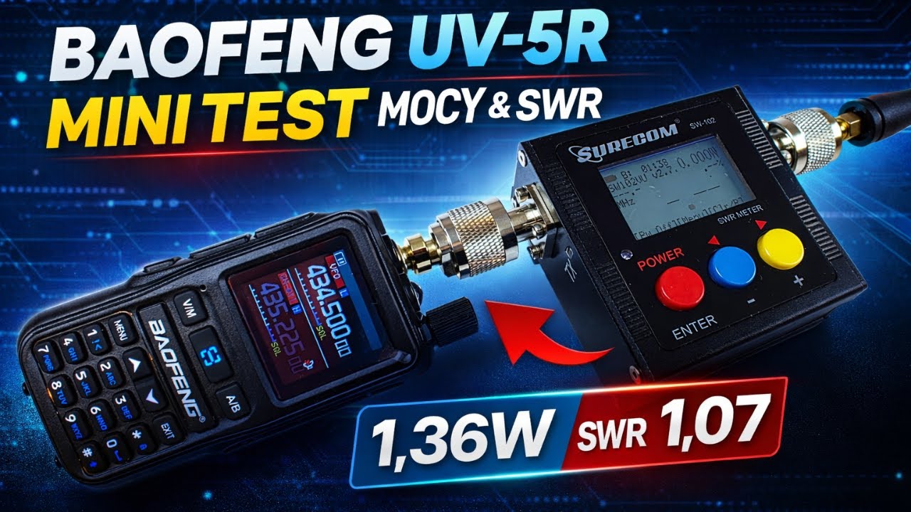 BAOFENG UV-5R Mini pomiar mocy oraz swr