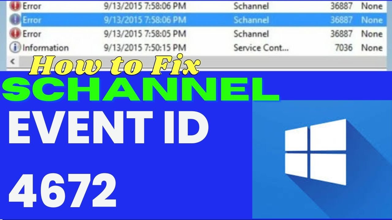 Schannel event ID 36887 in Windows 11 / 10