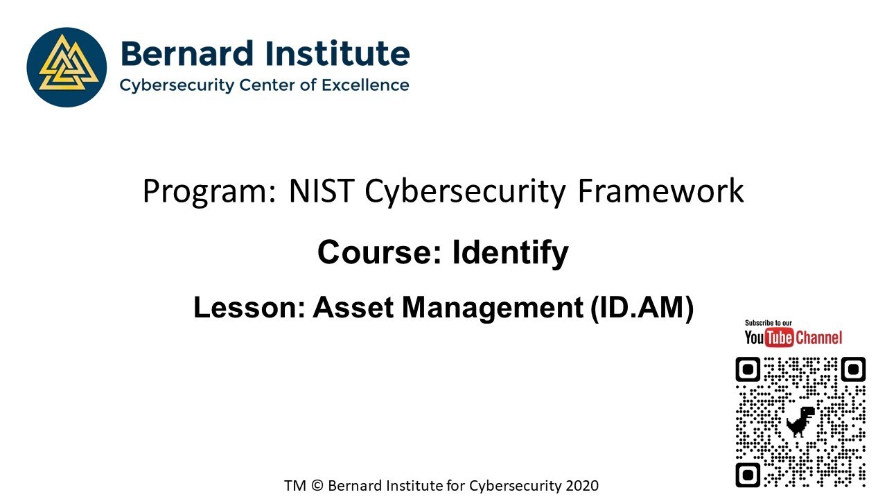NIST CSF ID AM Lesson 1 Asset Management