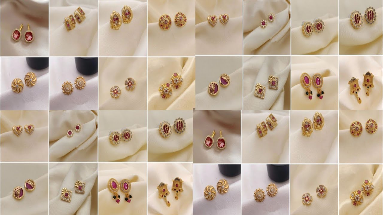 Latest and Beautiful Gold Earrings Design for Women and Girls | Gold stud earrings design 2025