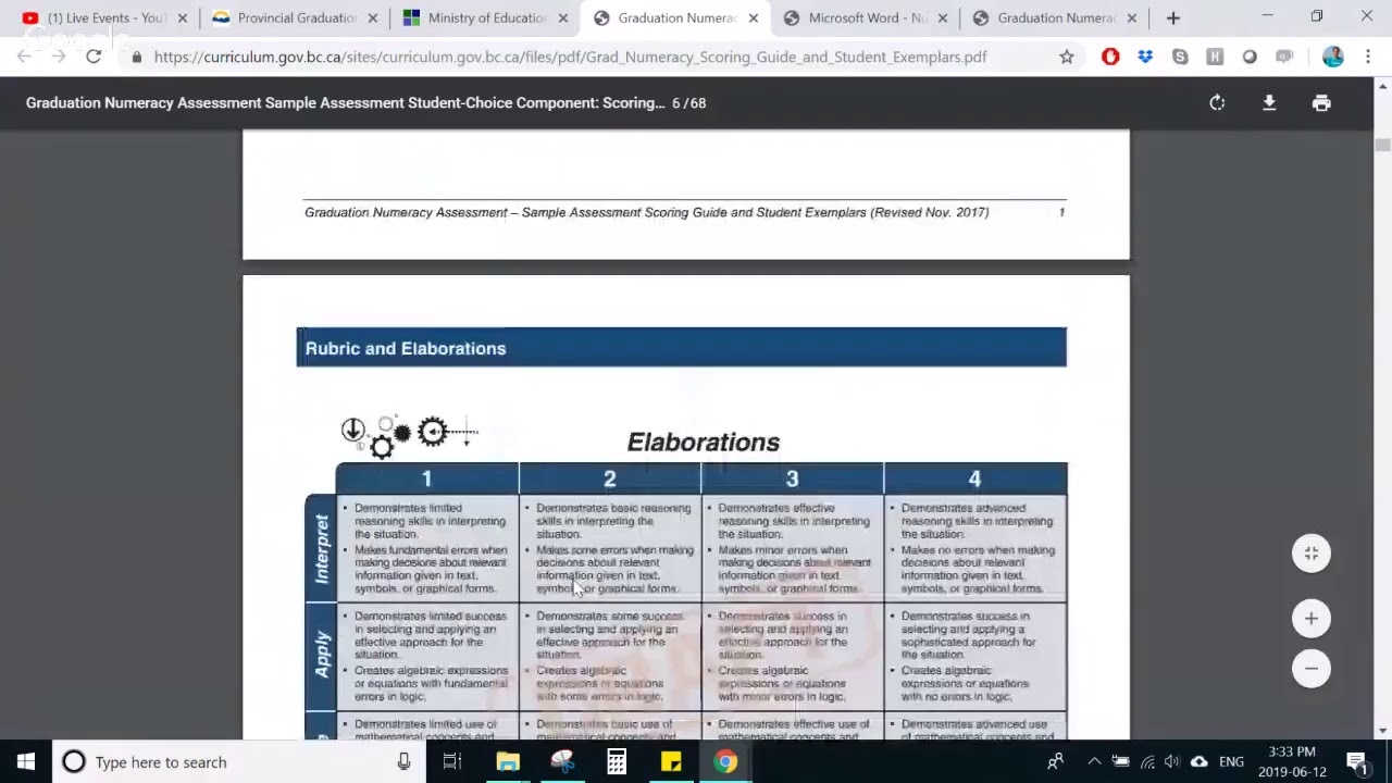 BC Graduation Numeracy Assessment Walk Through