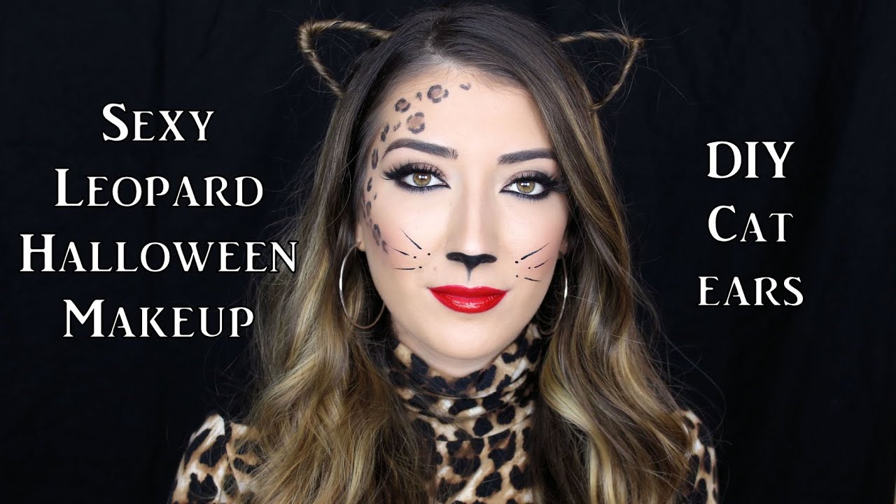 Sexy Leopard Halloween Makeup Tutorial + DIY Cat Ears