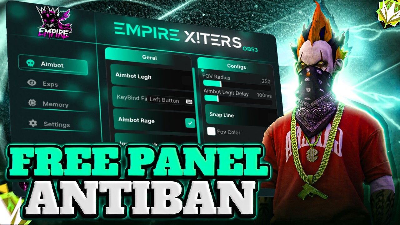 FREE PANEL OB54 GRATIS FF NORMAL RAGE SAFE LIFETIME 🎁| ANTI BAN 100 ✅|EMPIRE XITERS