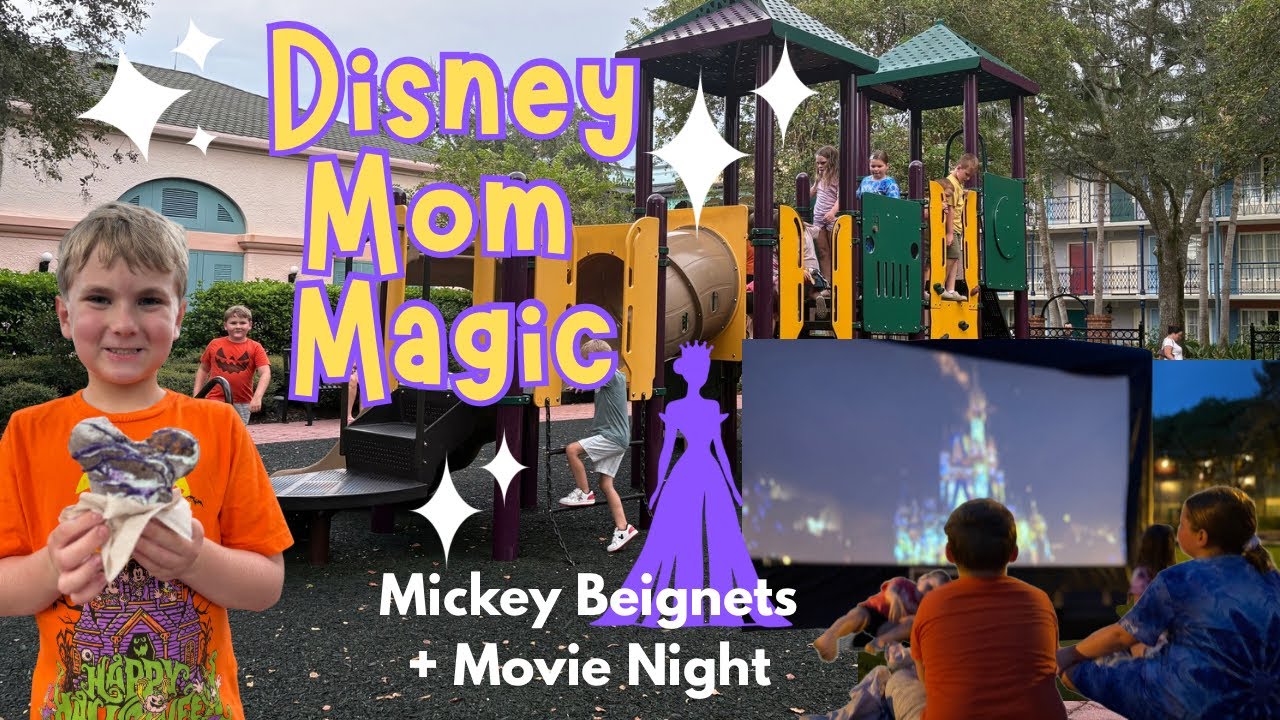 Solo Mom Disney Day | Port Orleans Playground, Beignets & Outdoor Movie Night! 🎥✨