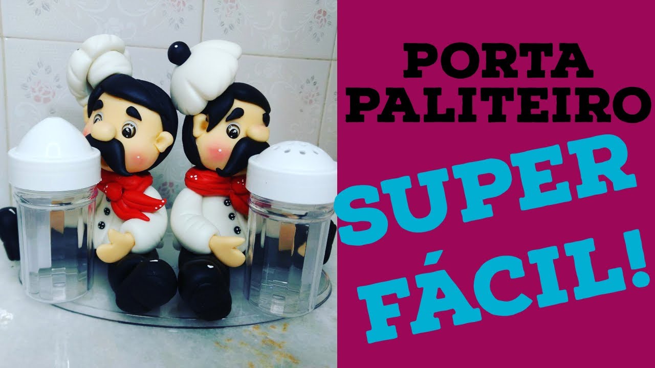 Porta paliteiro e saleiro de Biscuit sem moldes/ Patrícia Artesã