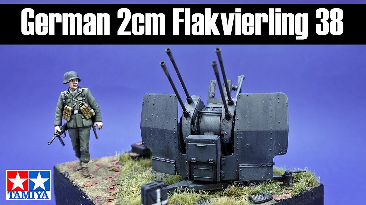 Tamiya 1/35 Scale German 20mm Flakvierling 38 Anti-Aircraft Gun (Build Video)