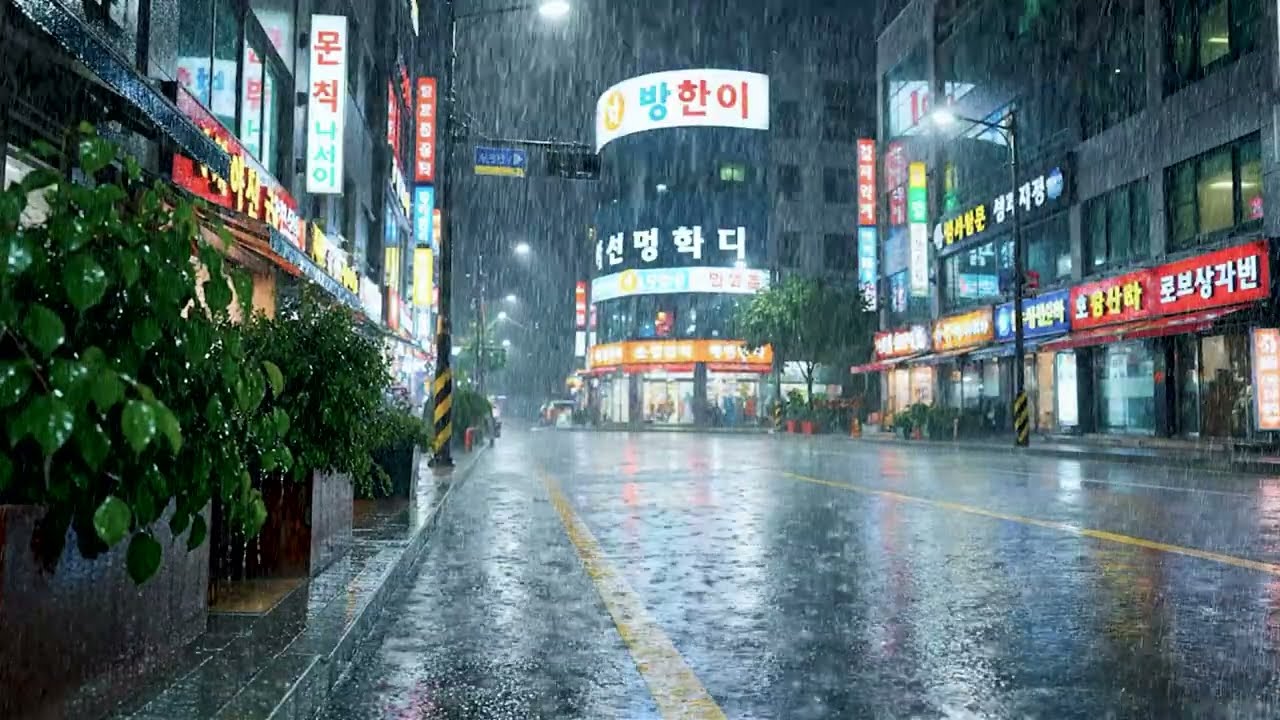 The MOST Relaxing Rain Sounds for Deep Sleep | Heavy Rain on City Street at Night (ASMR)