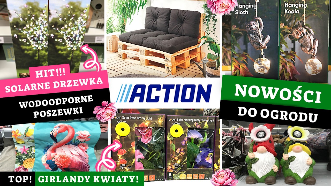 Nowości do ogrodu z Action 🌸 DRZEWKO LED, solarne perełki i poduszki