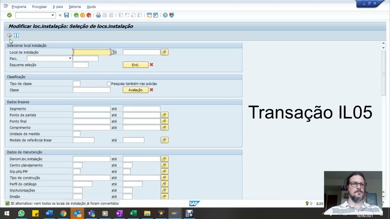 Modificações em massa de objetos de manutenção SAP PM