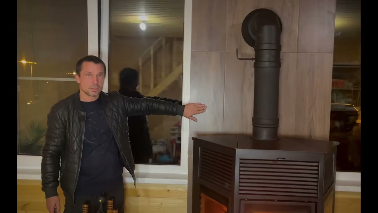 Монтаж новинки от компании Печь Берёзка, печь камин Black Stove