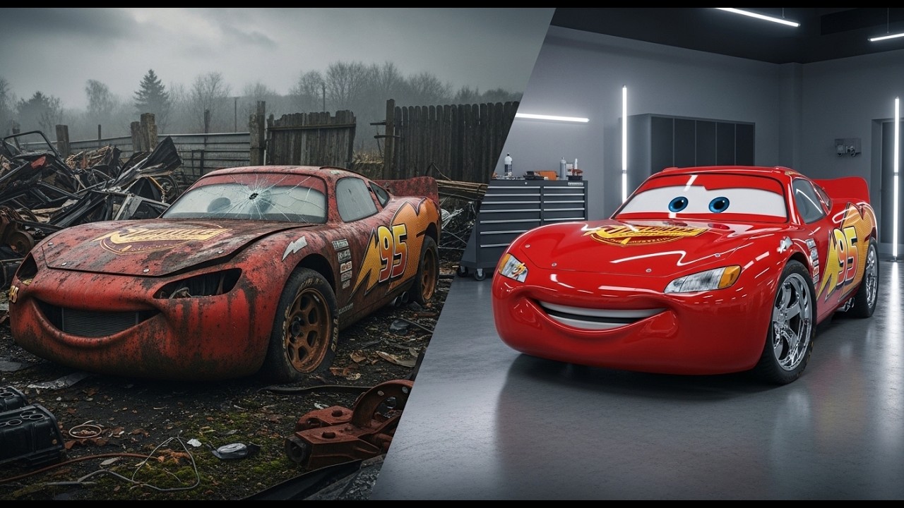 ASMR Car Restoration | Abandoned Lightning McQueen Found in Junkyard | Full Rebuild to Showroom