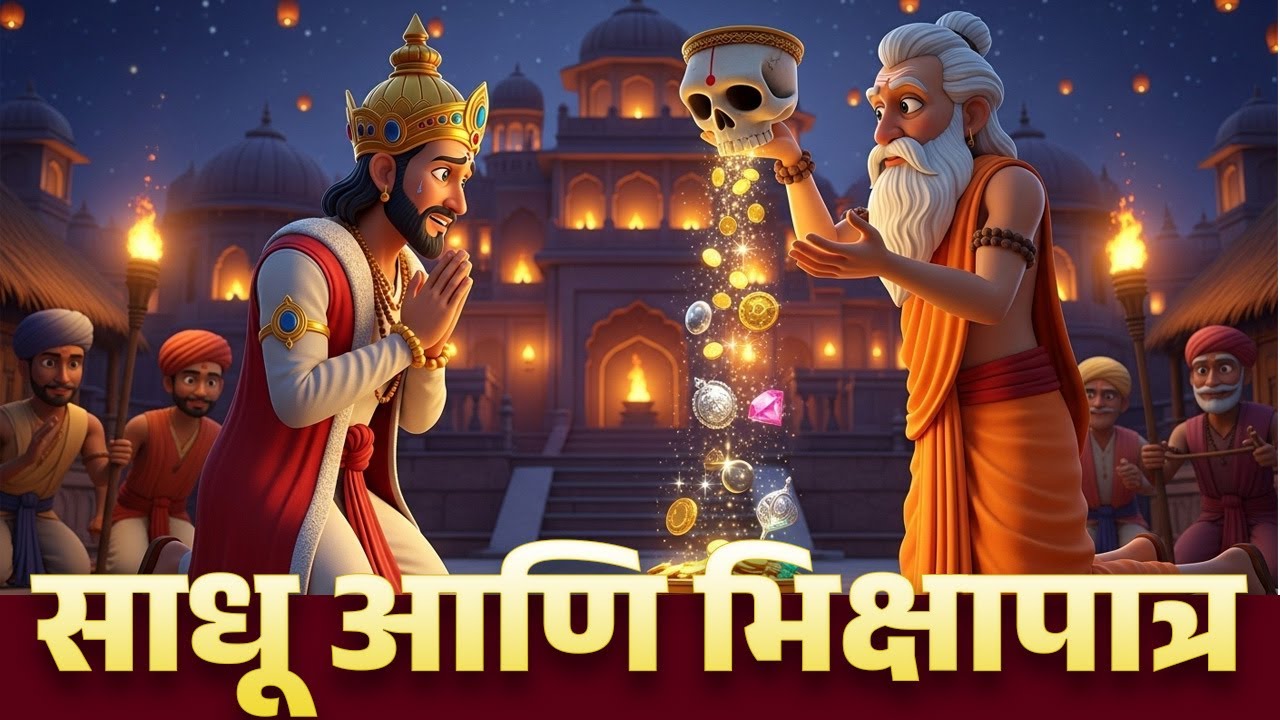 ✅ भिक्षापात्र | 3D Animated Moral Story for Children Bhikshapatra – Marathi Moral Story for Kids