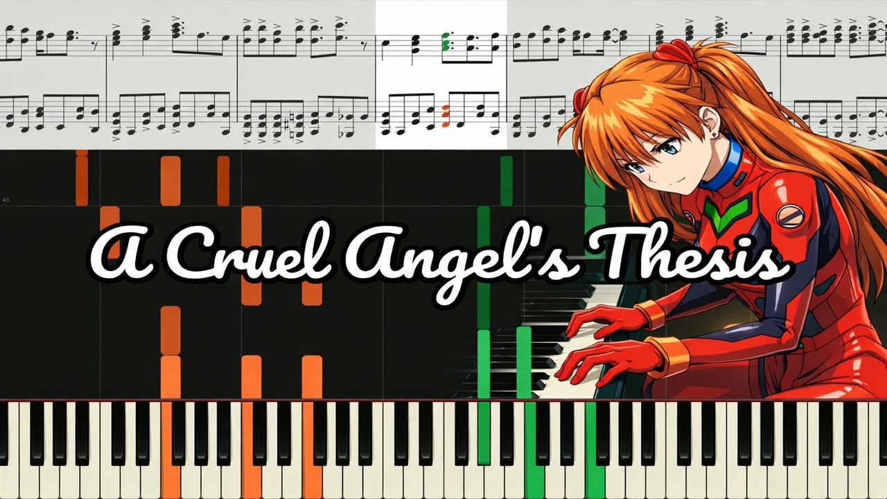 A Cruel Angel's Thesis | Evangelion Opening | Piano Tutorial With Sheet