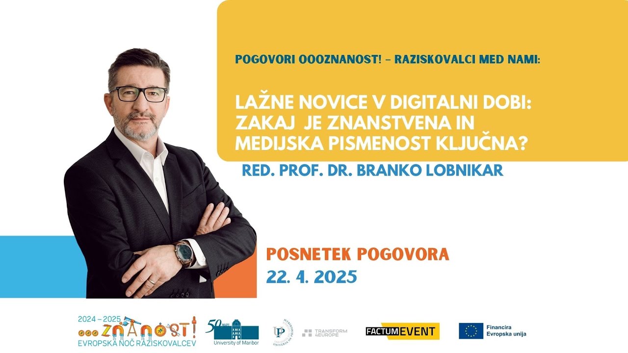 Red. prof. dr. Branko Lobnikar: 𝘡𝘢𝘬𝘢𝘫 𝘫𝘦 𝘻𝘯𝘢𝘯𝘴𝘵𝘷𝘦𝘯𝘢 𝘪𝘯 𝘮𝘦𝘥𝘪𝘫𝘴𝘬𝘢 𝘱𝘪𝘴𝘮𝘦𝘯𝘰𝘴𝘵 𝘬𝘭𝘫𝘶č𝘯𝘢?