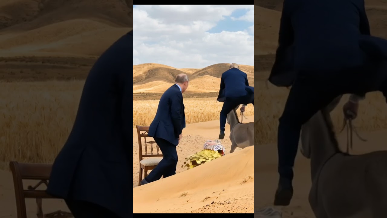 Trump hit the clock and Putin sleeping in Desert 🏜 #shortsfeed #satire