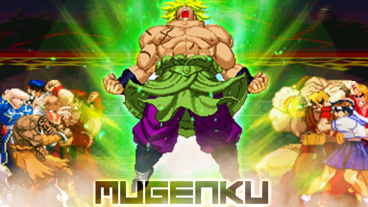Broly DBS (Infinite Power) vs Evil Ryu, Evil Ken, Chun Li, Sakura, Dhalsim, Zangief MUGEN