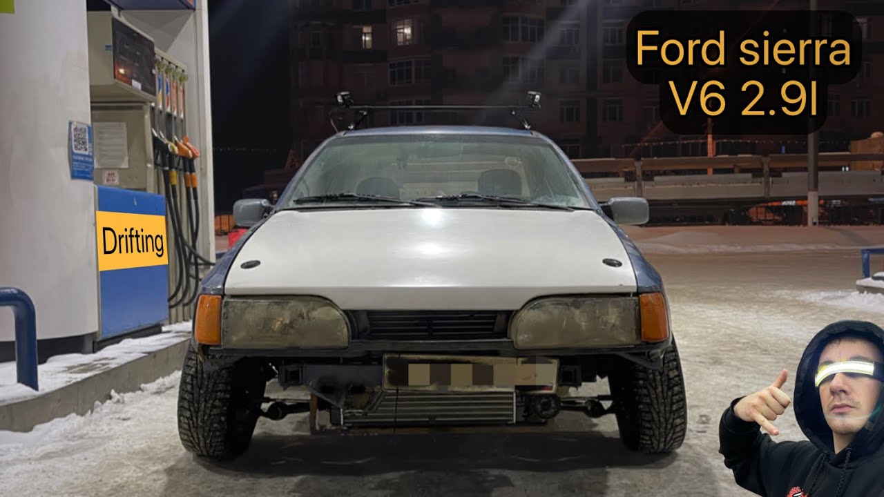 Ford Sierra v6 Russian winter street drifting | Как влететь в бруствер и вытащить жигу из кювета