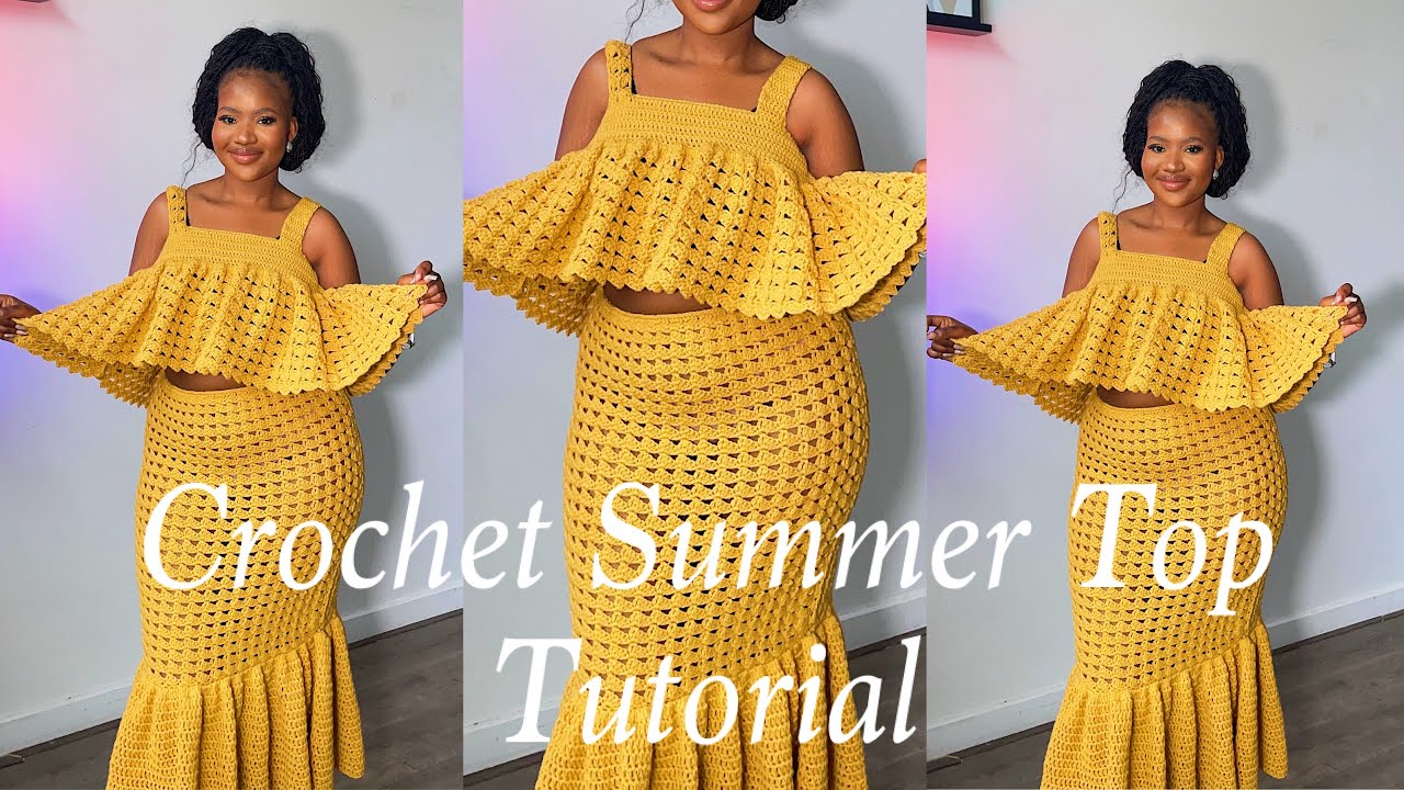 Простой урок по вязанию крючком летнего топа || #crochetsummertop #crochetflaretop #musthaves