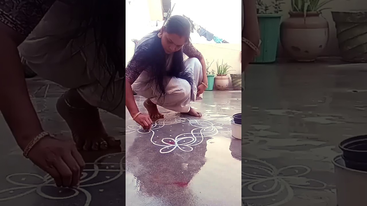 Daily Rangoli simple and easy ❤️😍🌺💐💐#rangoli #easykolam #dailykolam