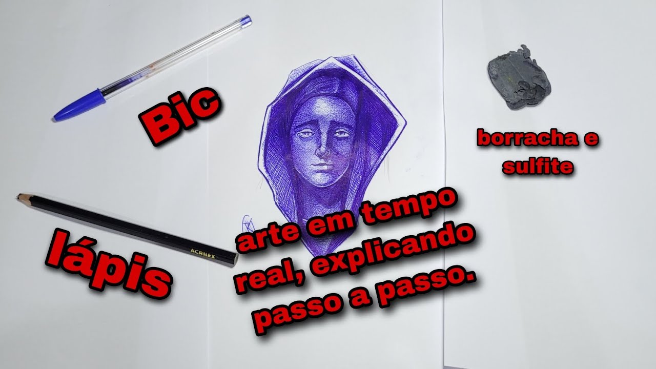 Desenhe junto comigo, eu explico passo a passo, com lápis e caneta!